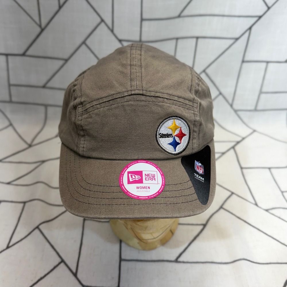 New Era Pittsburgh Steelers Hat OSFM Brown 5-Panel Adjustable Camper Cap